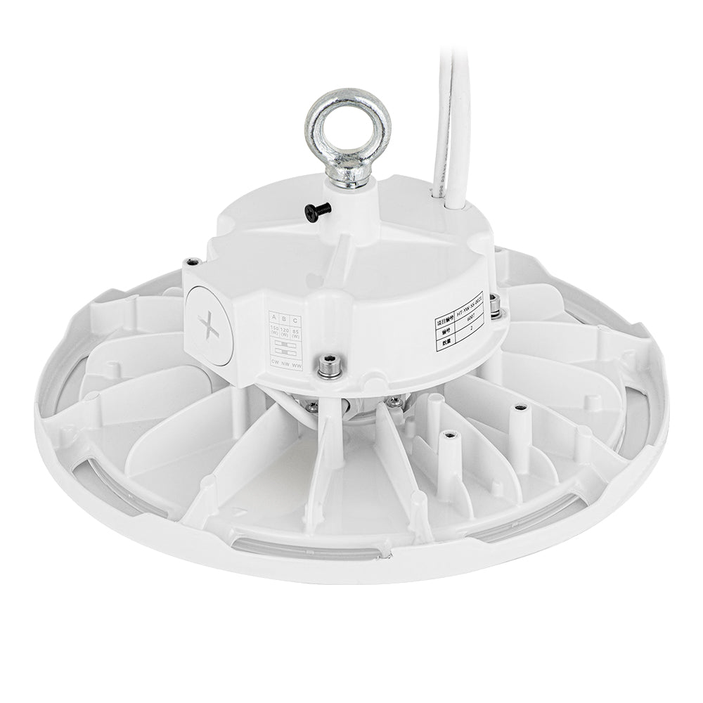 85-150W  WHITE Selectable LED UFO High Bay Light AC120-277V  WSD-UFO851215W27-3545K-W-H