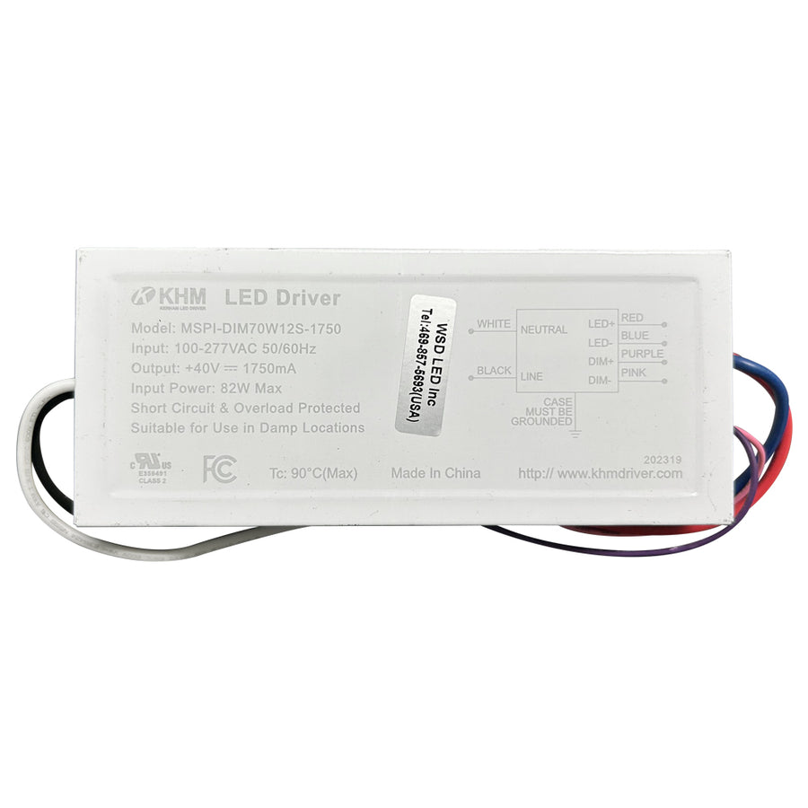 70W LED Power Supply AC120-277V (Dimmable) MSPI-DIM70W12S-1750