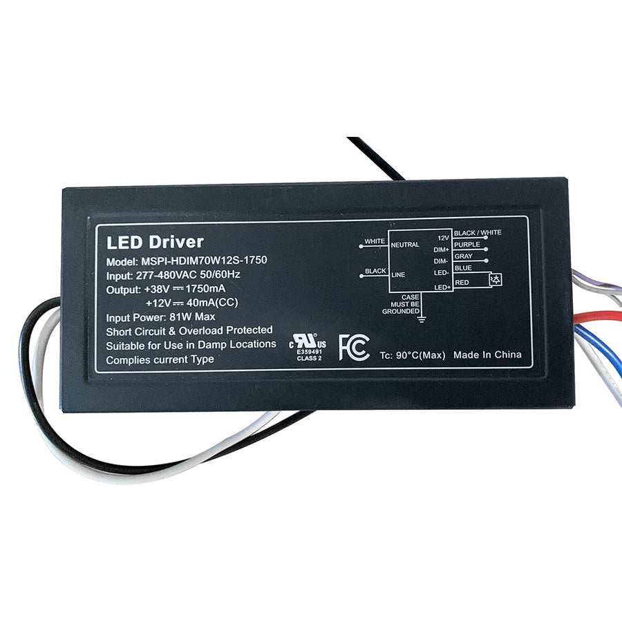 70W LED Power Supply AC277-480V (Dimmable)   MSPI-HDIM70W12S-1750