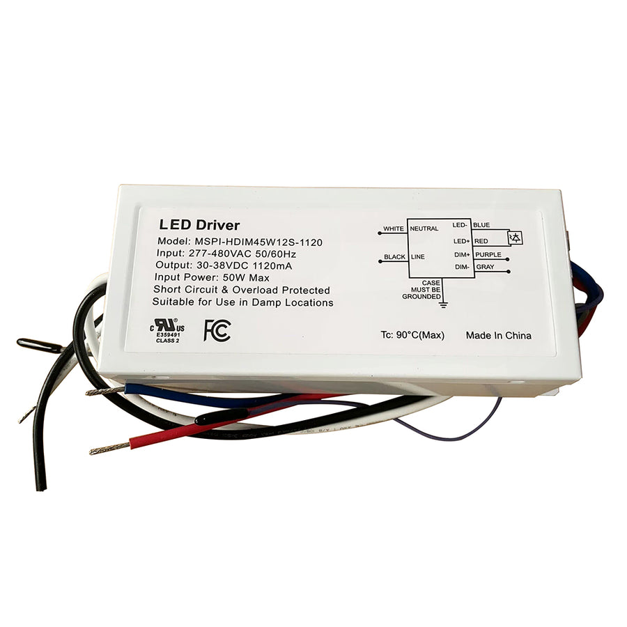 45W LED Power Supply AC277-480V (Dimmable)    MSPI-HDIM45W12S-1120