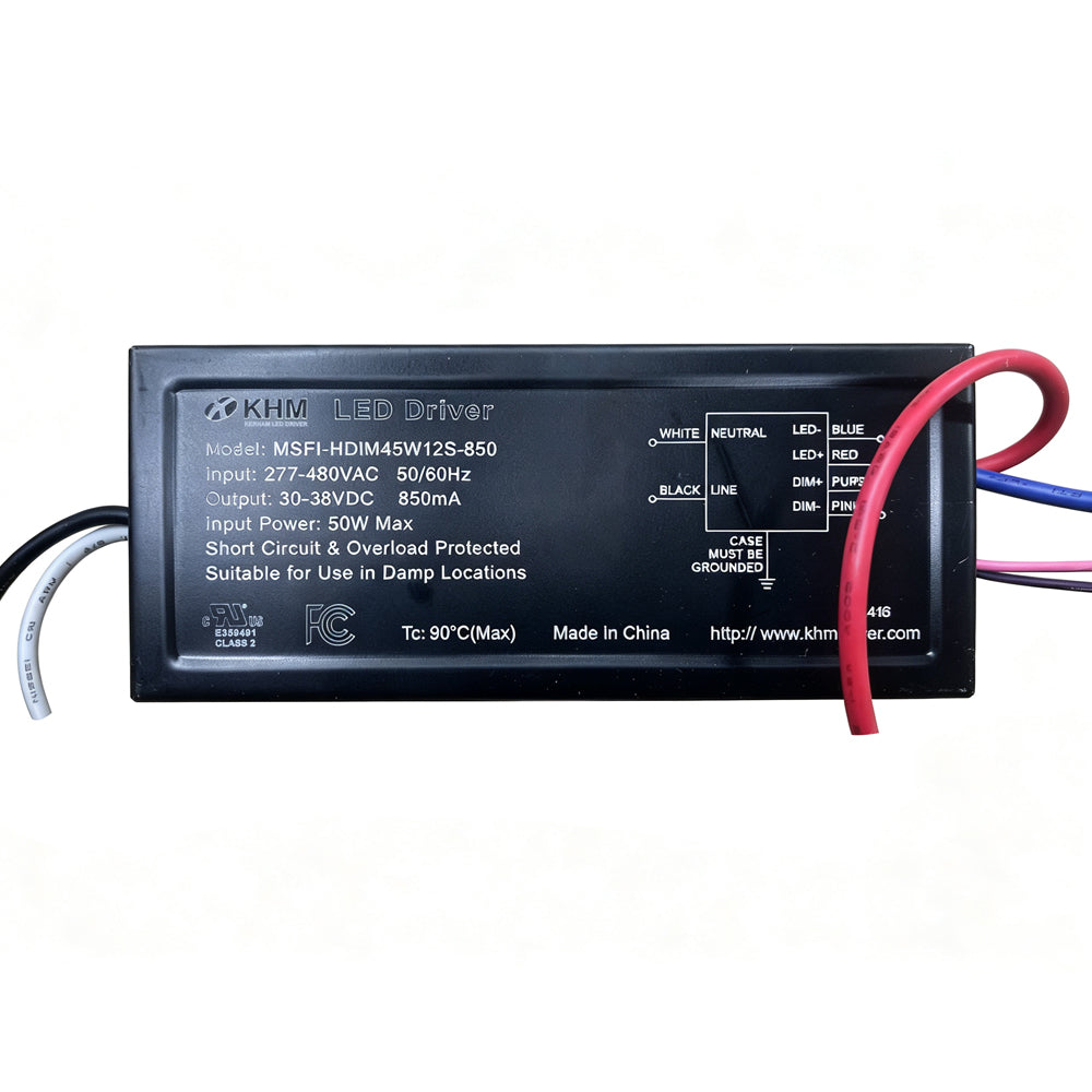 30W LED Power Supply AC277-480V (Dimmable)    MSPI-HDIM45W12S-850