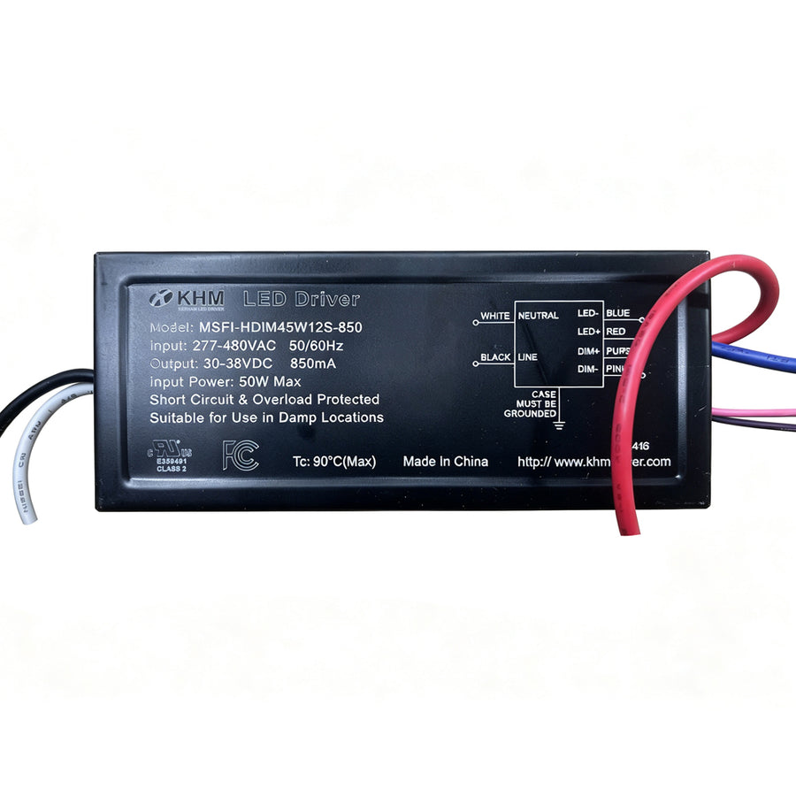30W LED Power Supply AC277-480V (Dimmable)    MSPI-HDIM45W12S-850