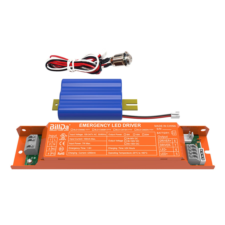 8W Low Temperature Split Built-In Emergency Backup Battery Driver 100-347Vac BLD-CM08E-YYY