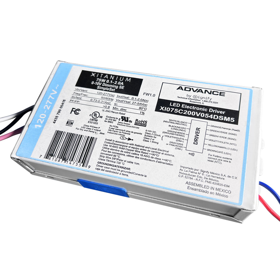 Advance Xitanium 1% Dimming 75W Driver (side entry)     XI075C200V054DSM5