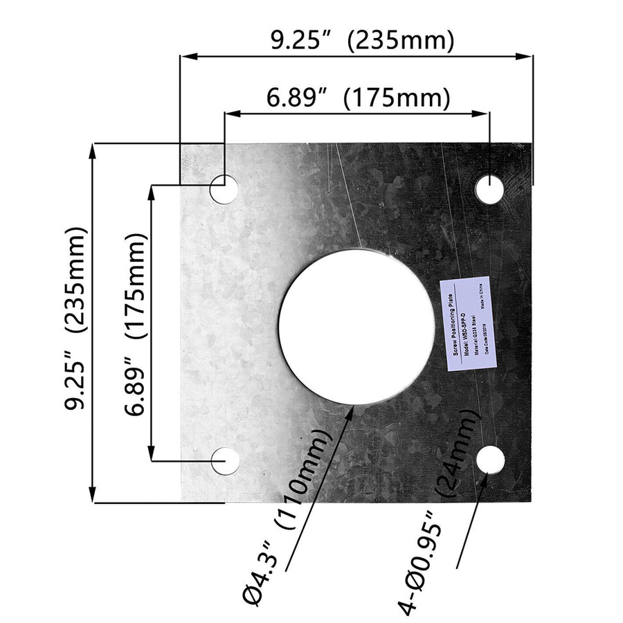 Screw Positioning Plate For 30 FT Steel Round Light Poles   WSD-SPP235-TM24