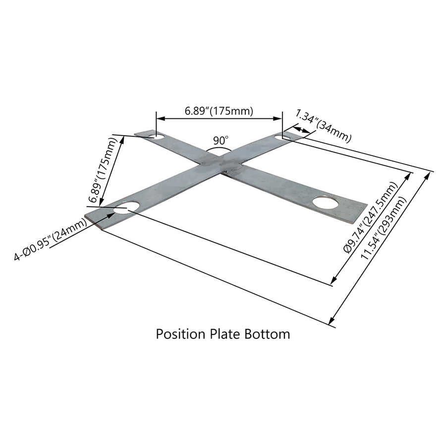 Cross Screw Positioning Plate For 30 FT Steel Round Light Poles   WSD-SPP235-BM24