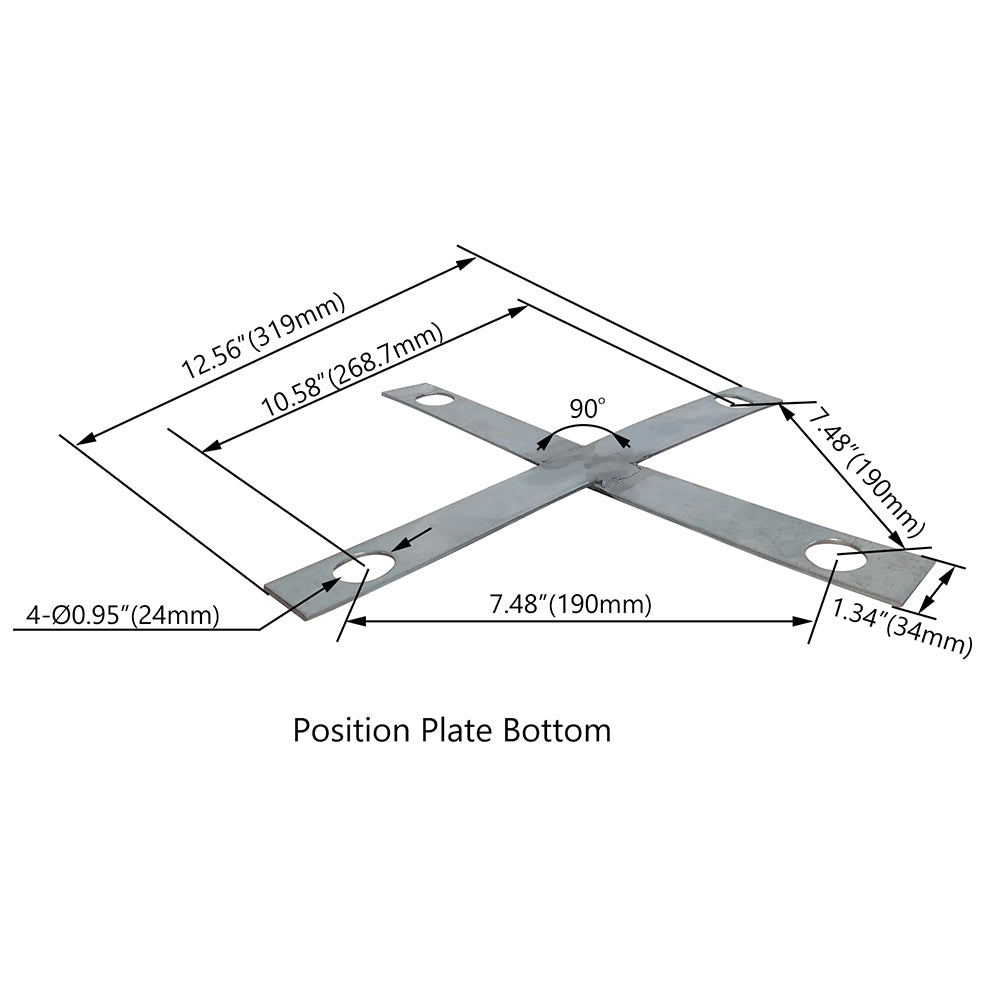 Cross Screw Positioning Plate For 30 FT Steel Square Light Poles   WSD-SPP250-BM24