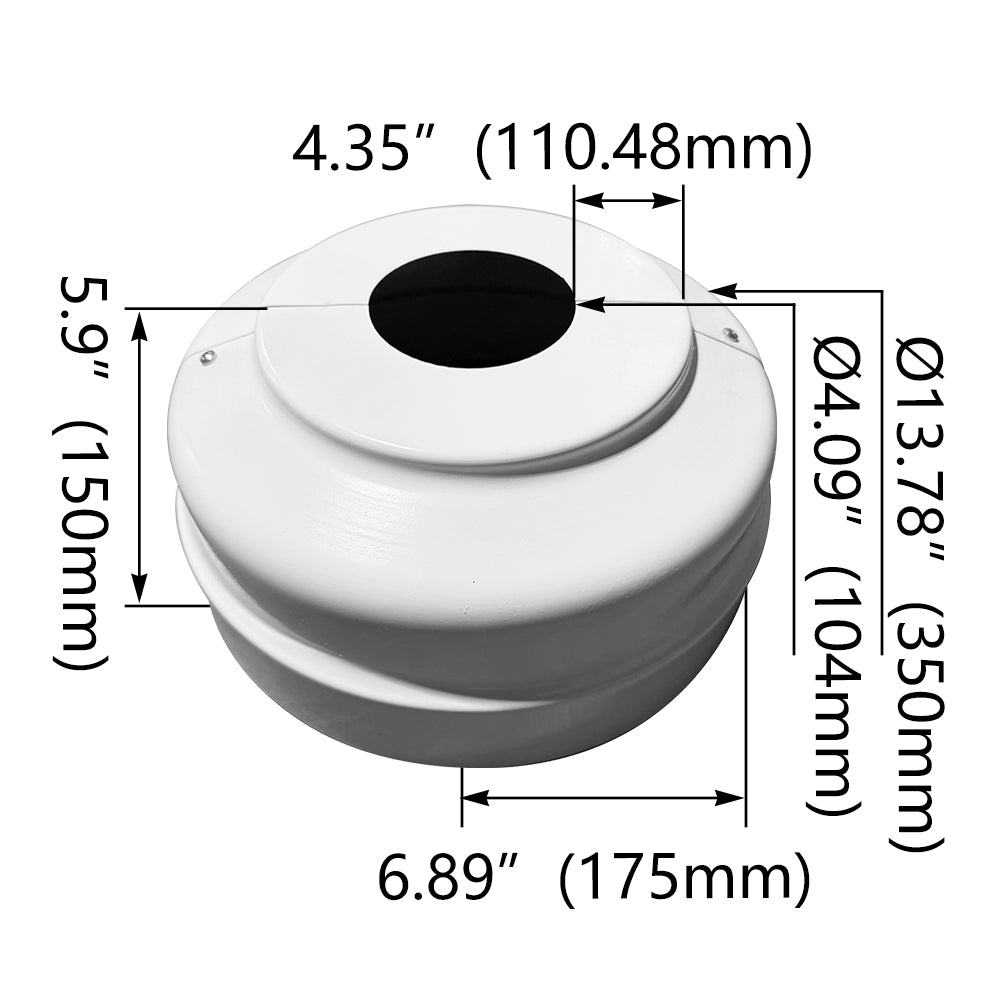 White 4 inch Round Base Cover    WSD-IBR4-W