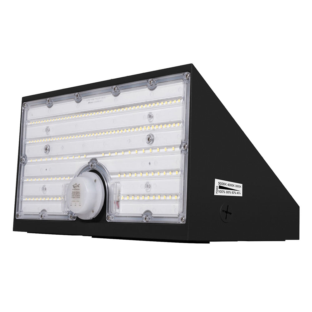 Selectable LED Architectural Wall Pack Light with Photocell AC120-277V  WSD-AFW2842567W27-345K-B-T4-P