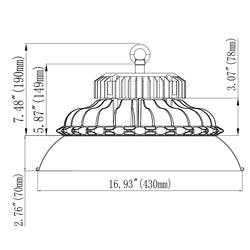 Aluminum Lamp Shade for 200W LED UFO High Bay