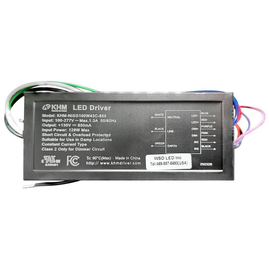 120W Kerham LED Power Supply  AC120-277V  (Dimmable)  KHM-NISG100W43C-850