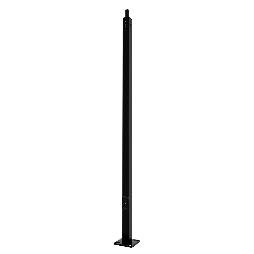 Black 15 Foot Steel 4 Inch Square Light Pole  WSD-15FT4-11G-B-T