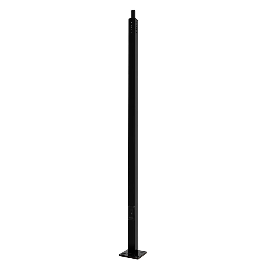 Black 15 Foot Steel 4 Inch Square Light Pole  WSD-15FT4-11G-B-T