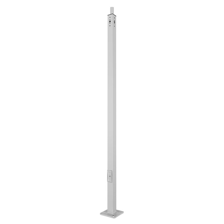 White 15 Foot Steel 4 Inch Square Light Pole  WSD-15FT4-11G-W-T