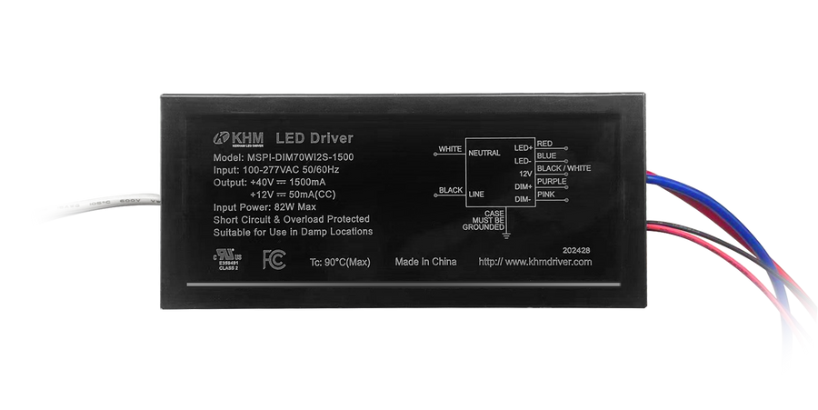 60W LED Power Supply AC120-277V  12VDC  (Dimmable)  MSPI-DIM70W12S-1500