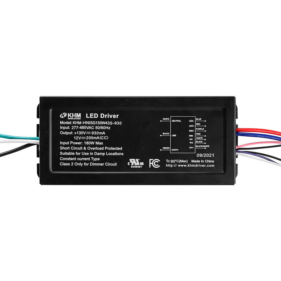 120W Kerham LED Power Supply  AC277-480V  12VDC (Dimmable) KHM-HNISG150W43S-930