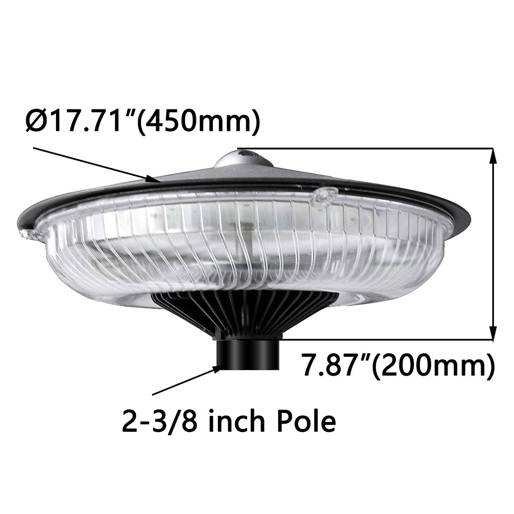 60W LED Round Post Top Light AC120-277V    WSD-RPT06W27-50K-B-I2