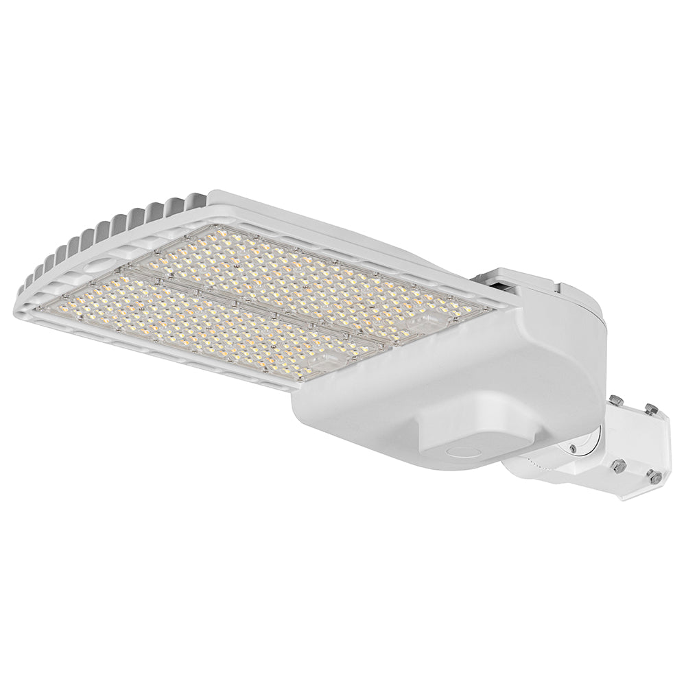 120W-300W WHITE Selectable LED Shoebox Light AC120-277V   WSD-SB12182430W27-45K-W-T3