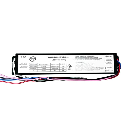 76W LED Power Supply (Dimmable)   SIL80-I1800 120-277 W D1 M(O)