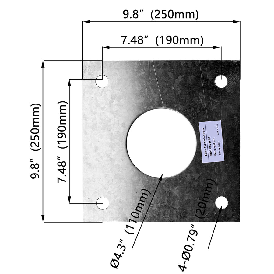 Screw Positioning Plate For Steel Square Light Poles  WSD-SPP-D