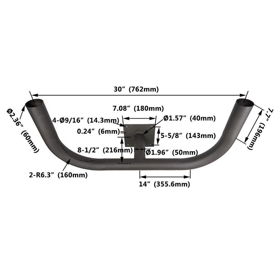 Double 180° Wall Mount Bracket with 2-3/8" O.D. Tenon  WSD-ADP2.5-180H-D