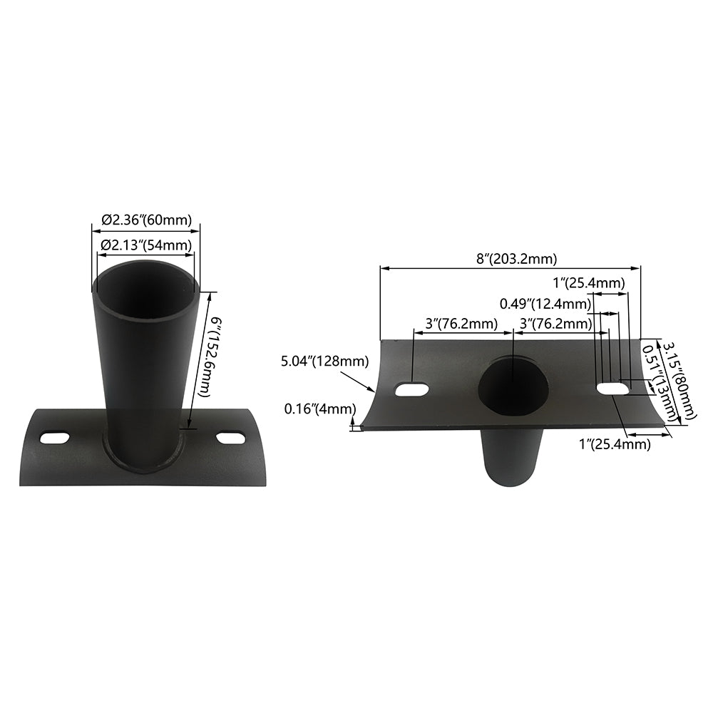 2-3/8" OD Horizontal Tenon Arc Adaptor   WSD-ADP2.5-BAR5-D