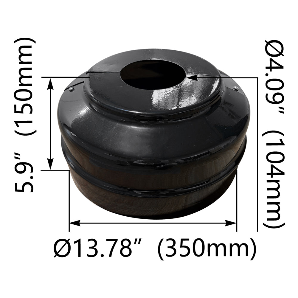 Black 4 inch Round Base Cover    WSD-IBR4-B