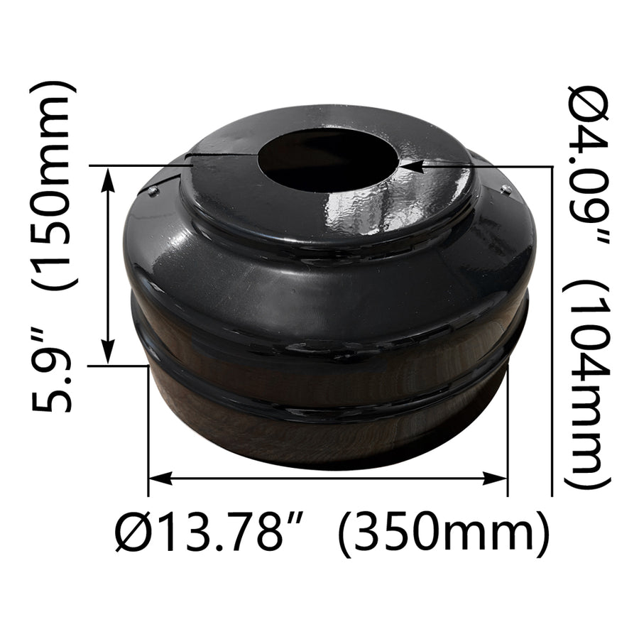 Black 4 inch Round Base Cover    WSD-IBR4-B