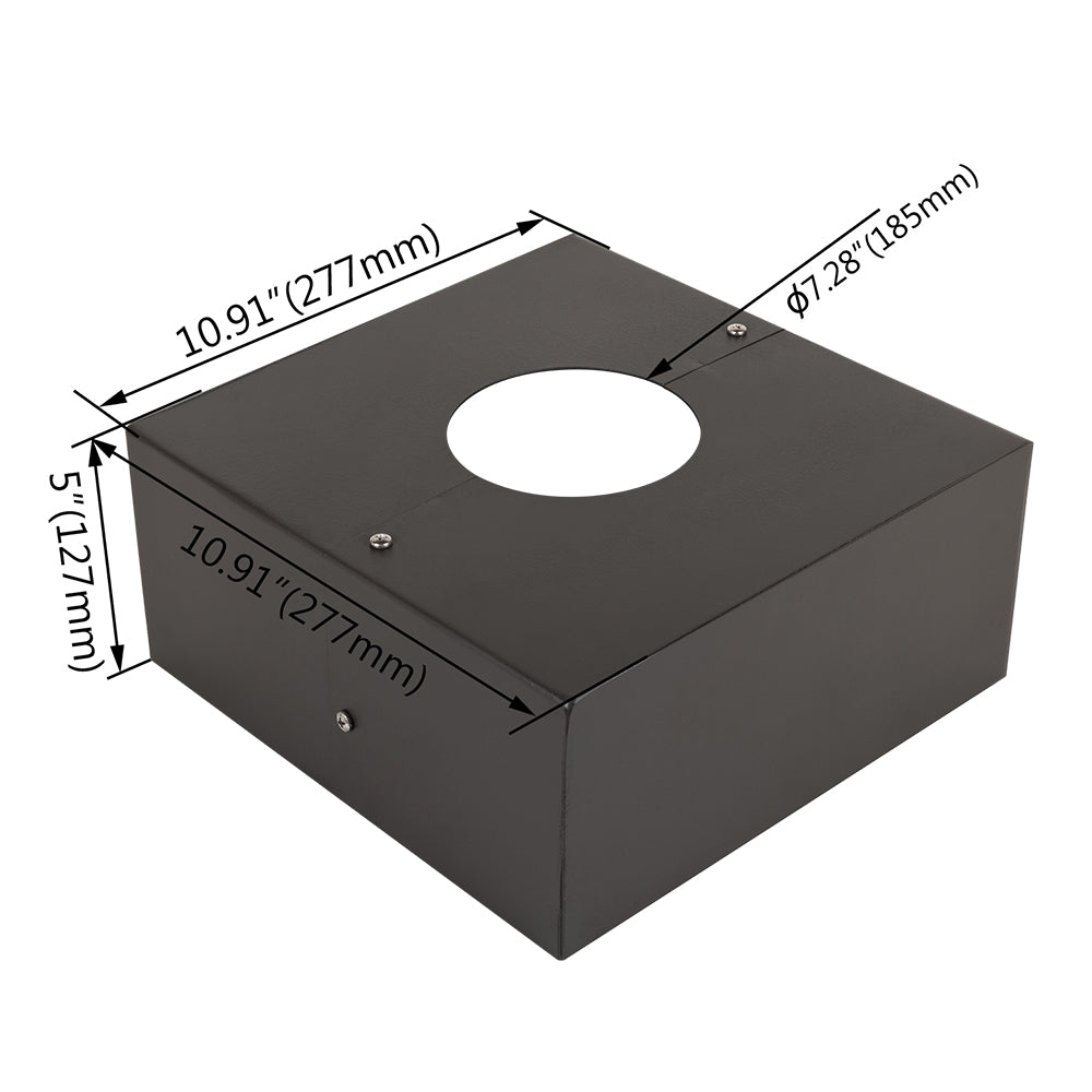 7 Inch Round Case 7 inch Square with Round Light Pole Base Cover For Round Tapered Light ...