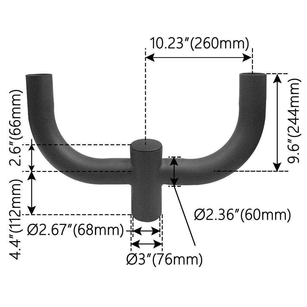 180° Double Bullhorn   WSD-RB2.5D180-D