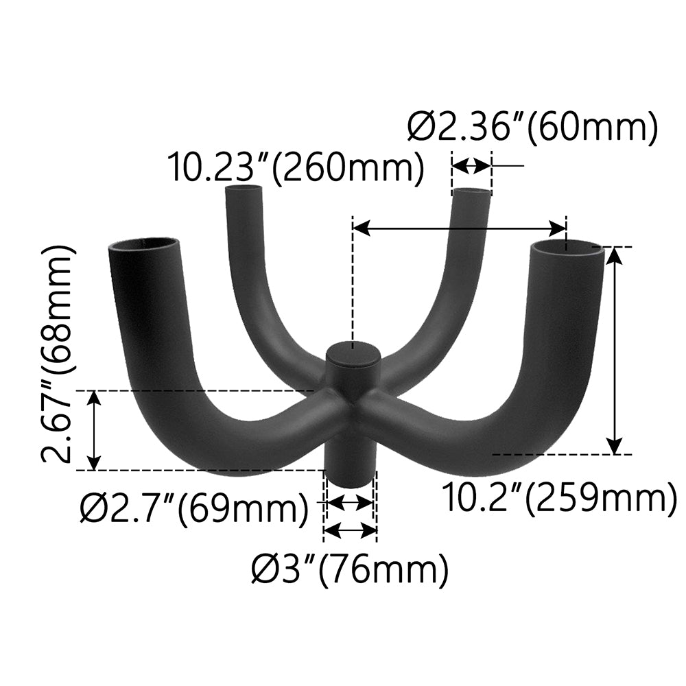 90° Quad Bullhorn  WSD-RB2.5QD90-D