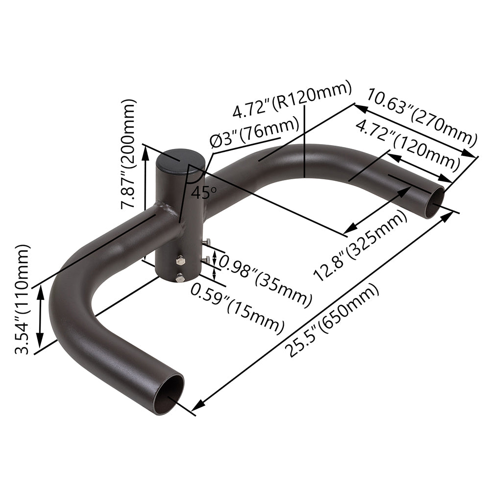 Double 180° Horizontal Tenon Adaptor  WSD-RB2.5TR180H-D