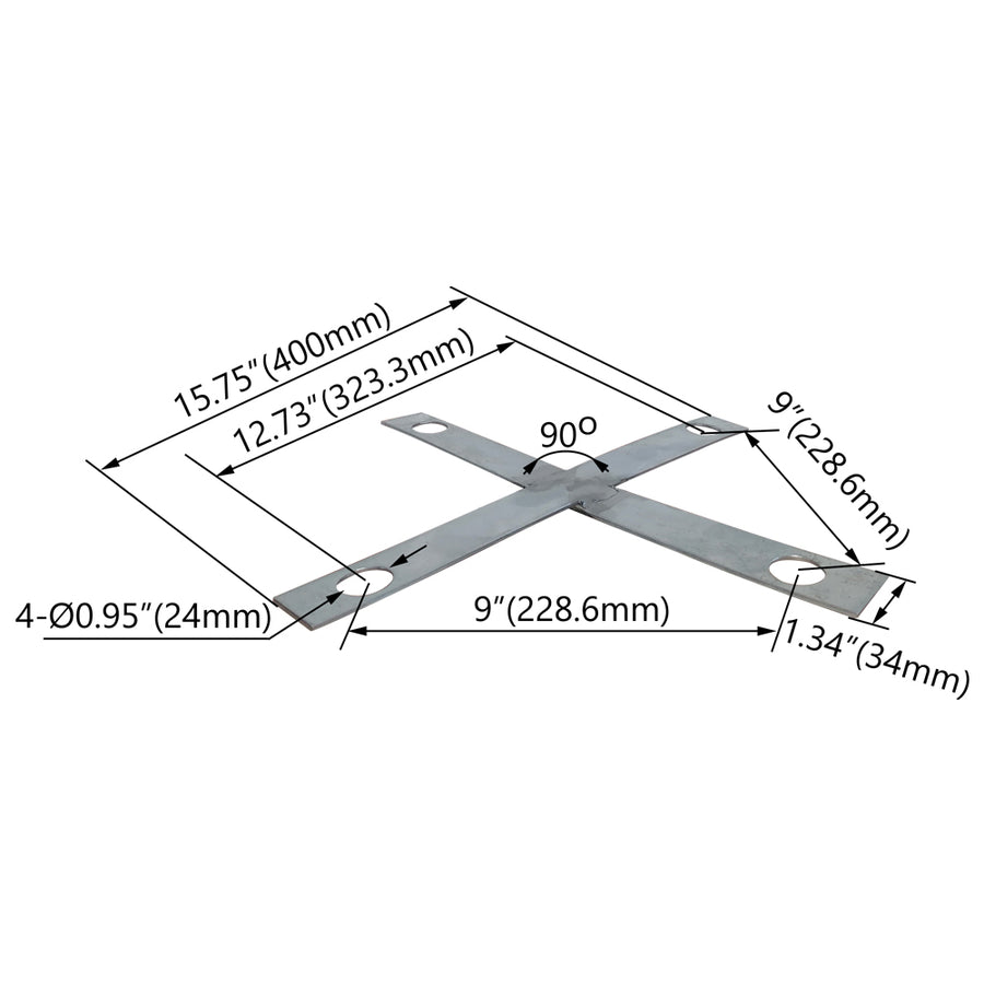 Cross Screw Positioning Plate For 39 FT Steel Square Light Poles  WSD-SPP315-BM24