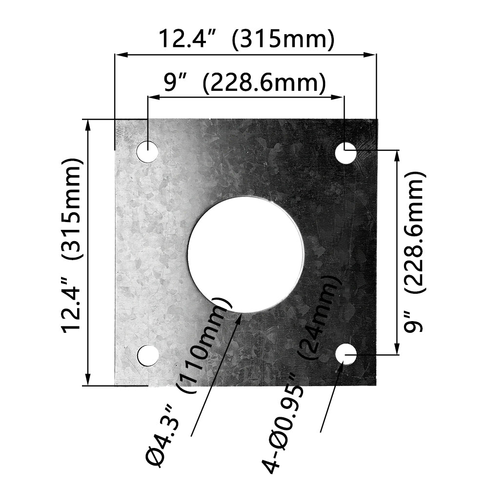 Screw Positioning Plate For 39 FT Steel Square Light Poles   WSD-SPP315-TM24