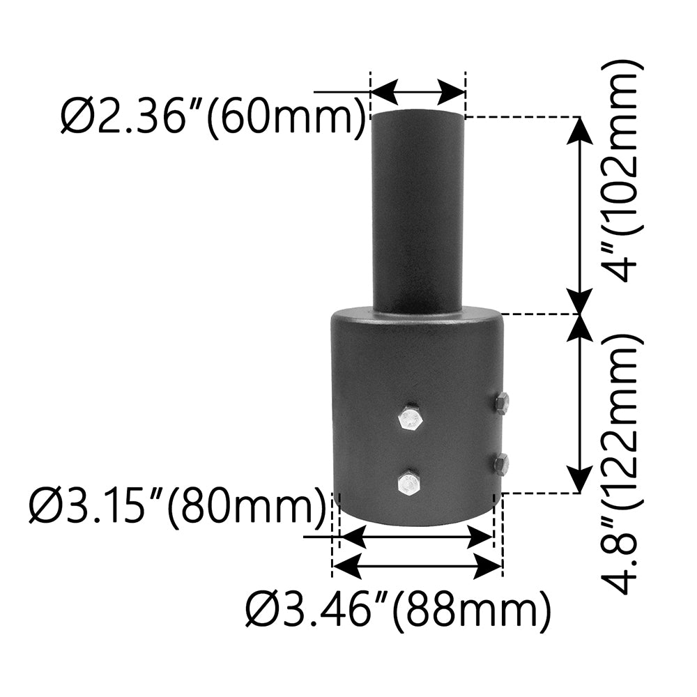 Round Tenon Adaptor 3 inch    WSD-VT3-D