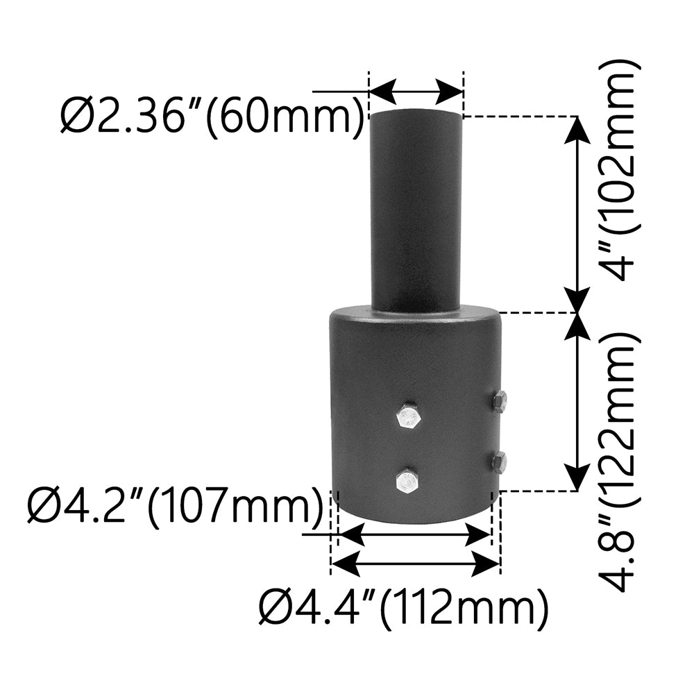 Round Tenon Adaptor 4 inch   WSD-VT4-D