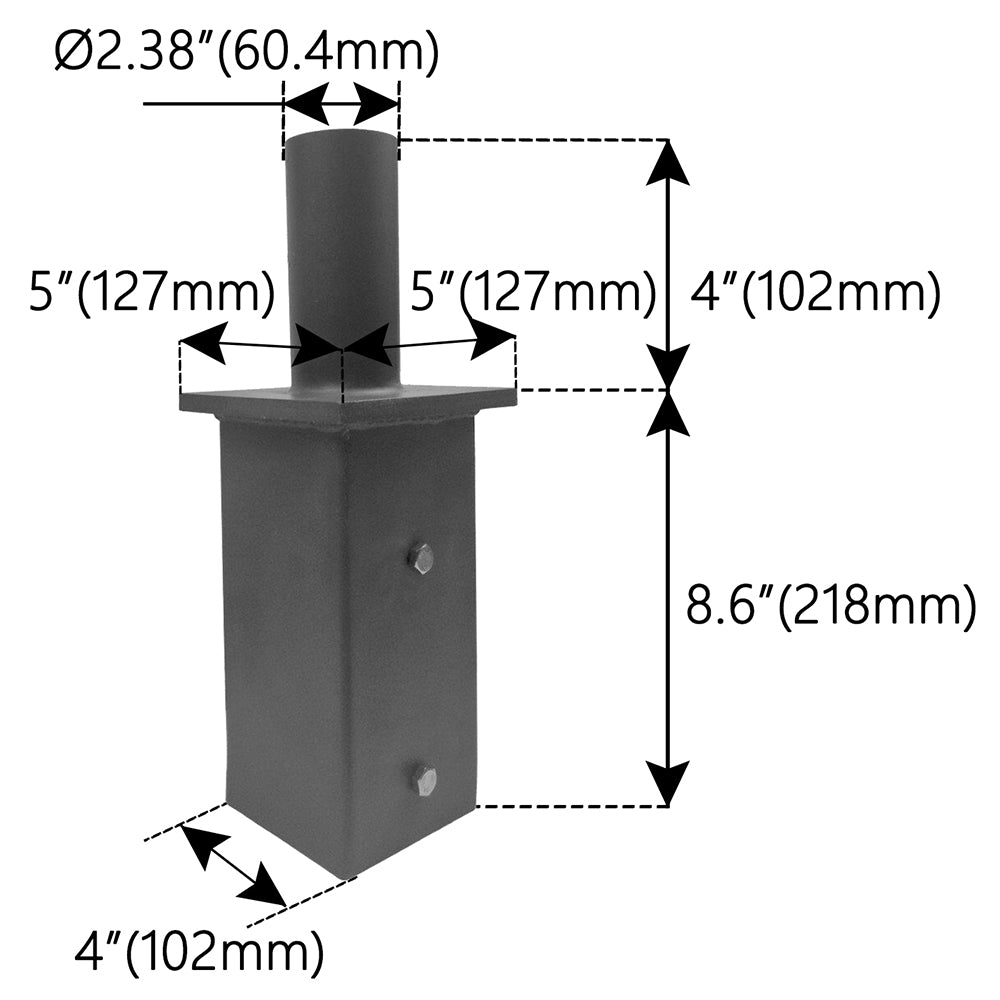 Square Tenon Adaptor 5 inch   WSD-VTS5-D