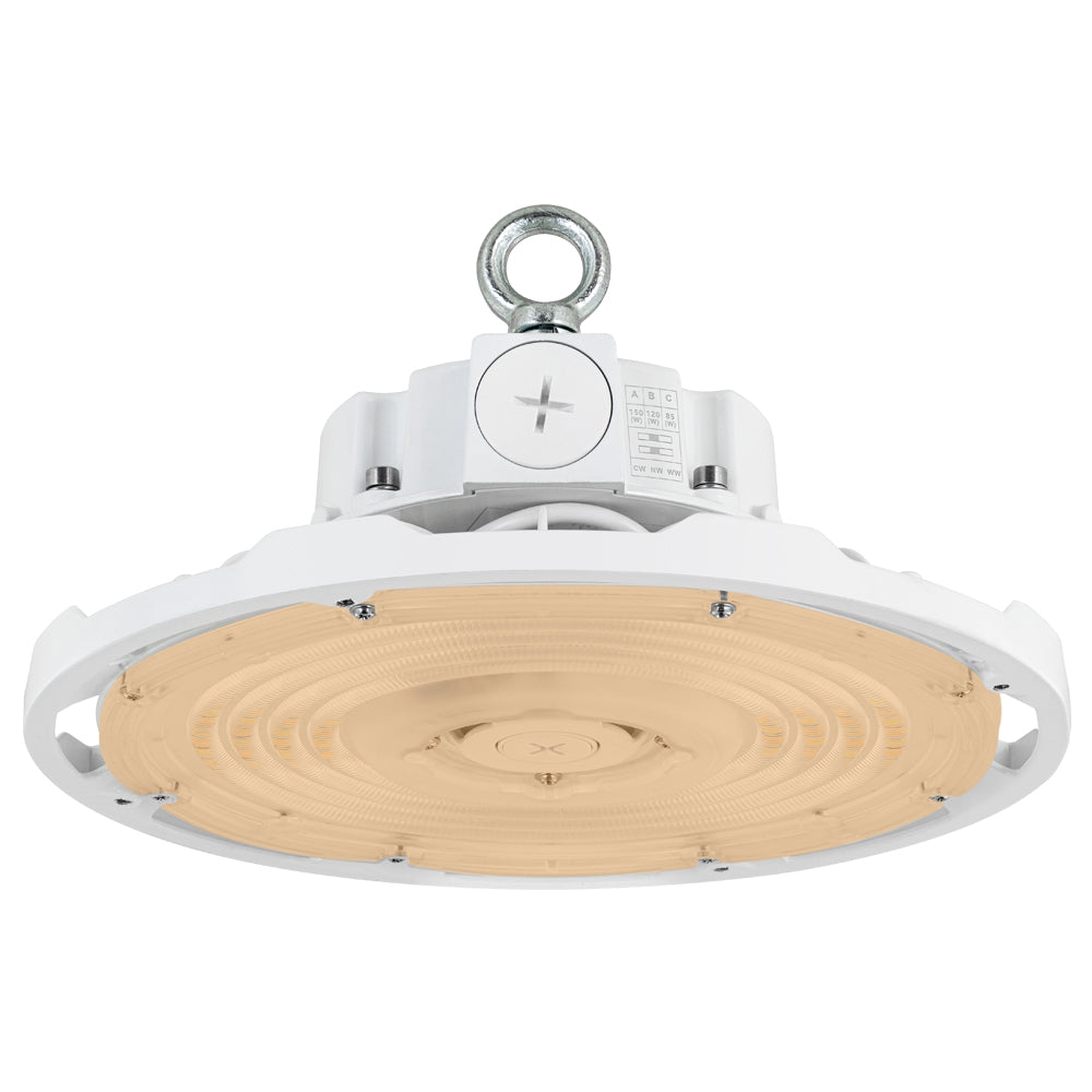 85-150W  WHITE Selectable LED UFO High Bay Light AC120-277V  WSD-UFO851215W27-3545K-W-H